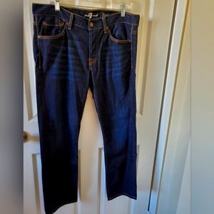 7 For All Mankind Rhigby Dark Wash Cotton Denim Jeans Men's Size 34 x 29